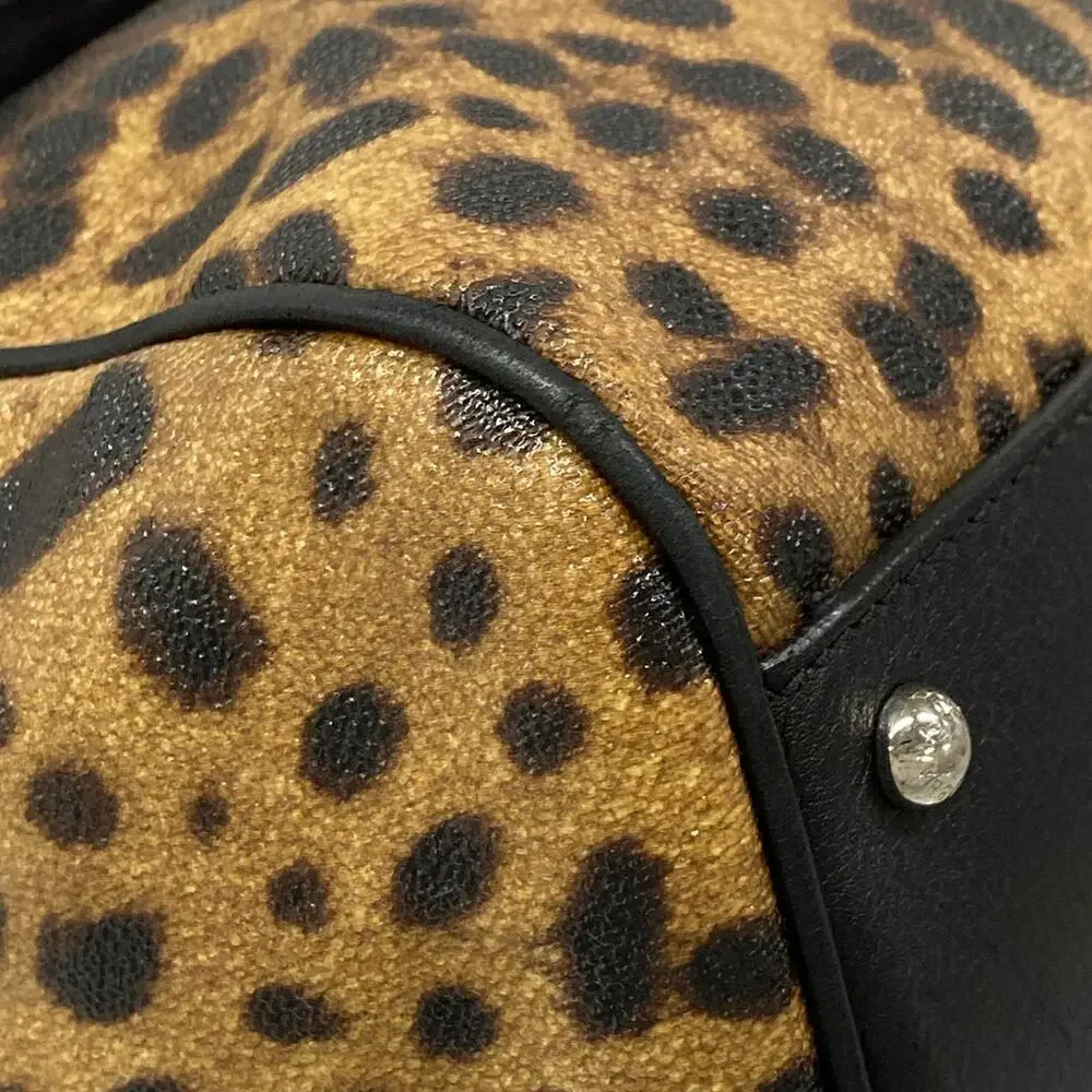 Dolce & Gabbana DOLCE&GABBANA Sicily Handbag Black Dark Brown Beige PVC Leather